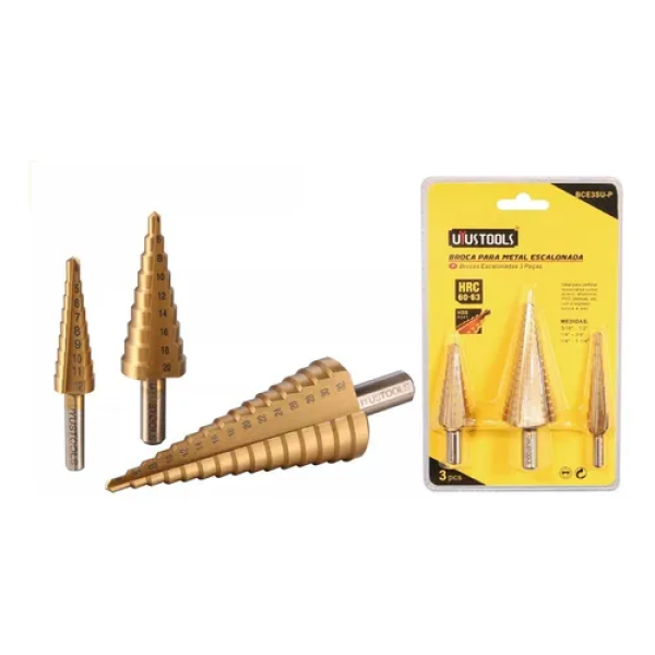 Set 3 Brocas Escalonadas Metal Uyustools