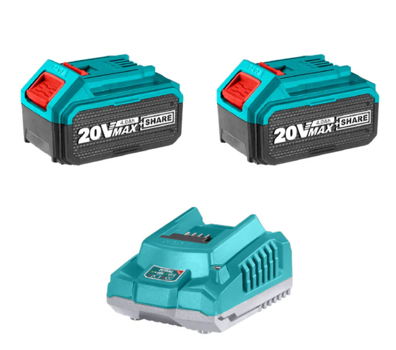 Kit 2 Baterías 4ah 20v + Cargador Rápido TOTAL