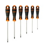 juego de 6 destornilladores bahco profesionales serie fit con mango ergonomico y puntas imantadas