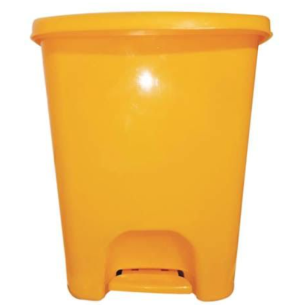 Contenedor de basura 25 litros Amarillo con Tapa y Pedal
