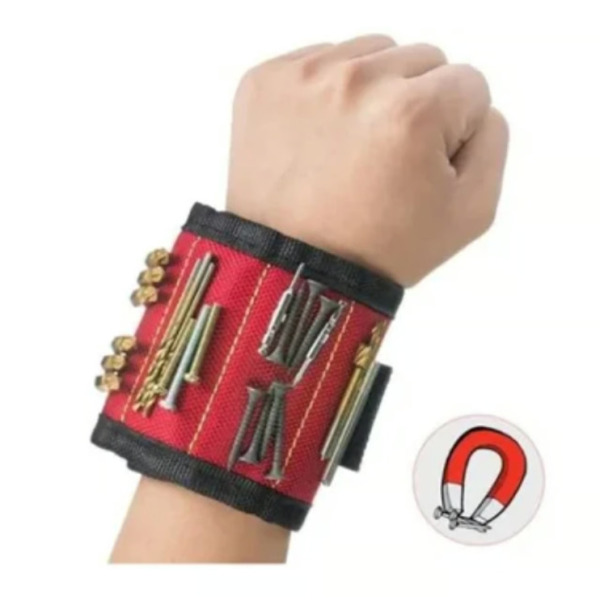 Pulsera Muñequera Magnética Sujeta Herramientas y Tornillos
