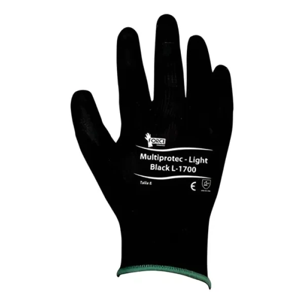 Guante MultiProtec Flex Light PU Negro, L-1700, palma PU - Talla 8
