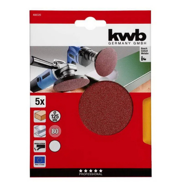 Set Lija Disco Velcro 125mm GR 120 Kwb