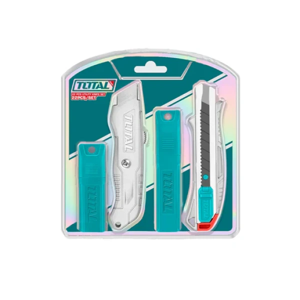 Set 2 Cuchillos Cartonero Aluminio + 2 set De Cuchillos