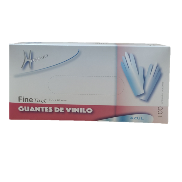 Caja 100 guante de vinilo azúl talla  ASCH S