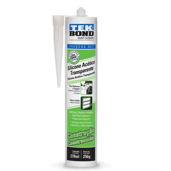 Silicona Acética  Construcción 280Gr Trasparente Tekbond