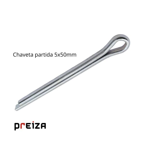 Chaveta Partida 5 x 50 mm | Pasador de Aletas Acero Zincado Industrial